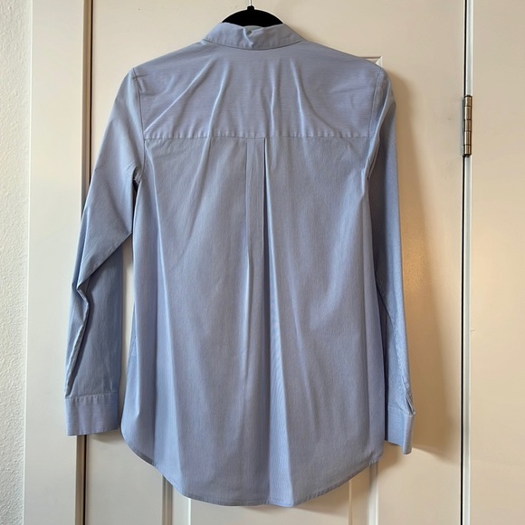 H&M Blue and White Striped bejeweled Collar Button Up Shirt - Picture 5 of 7